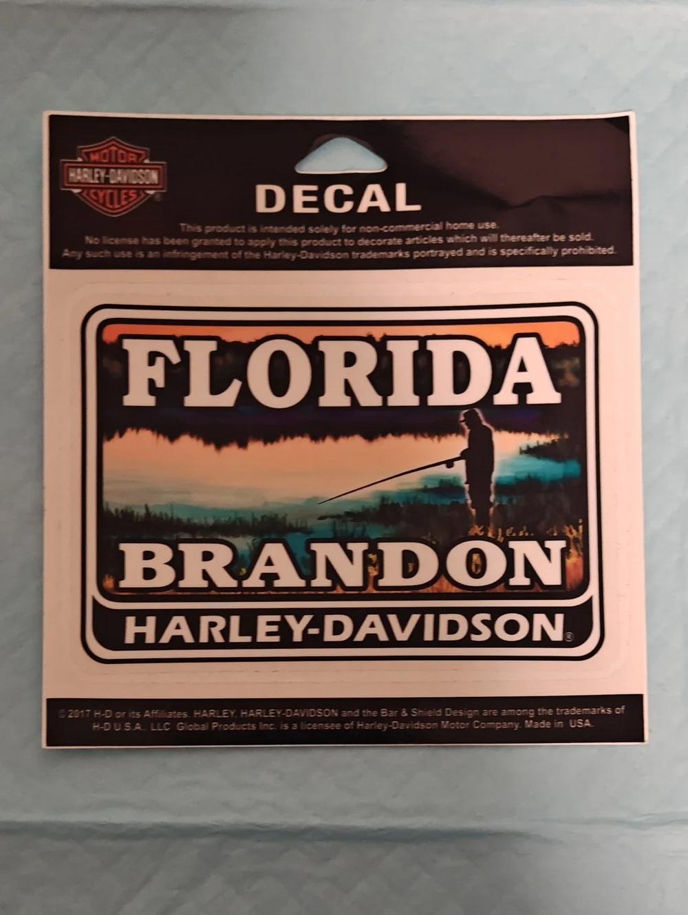 Harley-Davidson Florida Brandon Decal - Black, Orange, Teal